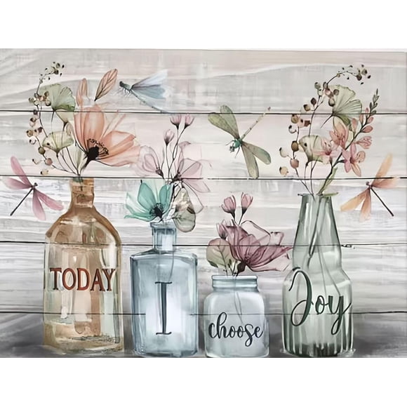 Floral pattern diamond painting kit, DIY round full-drill diamond painting, 5D diamond dot painting, suitable for beginners, for home leisure and wall decoration, frame not included.,NW-SSUX-VXM8