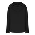 thumbnail image 5 of Jalioing Hooded Coat for Women Long Sleeved Casual Hoodies Single-Breasted Solid Color Ribbed Outwear (X-Large, Black), 5 of 6