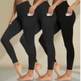 thumbnail image 1 of Set 3 Leggins Deportivos Mujer Con Licra Bolsillos Ropa Gym Talla XG Modelo Negro, 1 of 4