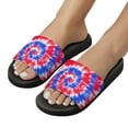 thumbnail image 5 of GZHJMY Stylish Slides for Women Men, Tie Dye American Flag Soft Flexible Slip-on Sandals Slippers, 5 of 7