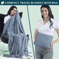 thumbnail image 2 of PAVILIA Travel Blanket Pillow, Soft Airplane Blanket 2-IN-1 Combo Set, Plane Blanket Compact Packable, Flight Essentials Car Pillow, Travelers Gift Accessories Luggage Backpack Strap, 60x43 Slate Blue, 2 of 8