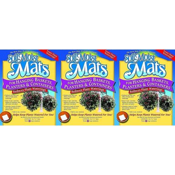 Soil Moist Mats for Hanging Baskets Planters and Containers 6pc Pack (3)