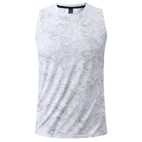 Kilaqueen Mens Tank Top Moisture Wicking Quick Dry Sleeveless Crew Neck Shirts Athletic Bodybuilding Gym Performance Tee Shirts