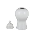thumbnail image 6 of DecMode 12" x 25" White Ceramic Rounded Hourglass Decorative Jars with Lid and Ball Knob, 1-Piece, 6 of 9