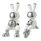 thumbnail image 2 of 2 piezas de estatuas de conejos, figuras de animales, esmalte, decorativas, forma de astronauta, manualidades, conejo blanco, 2 of 9