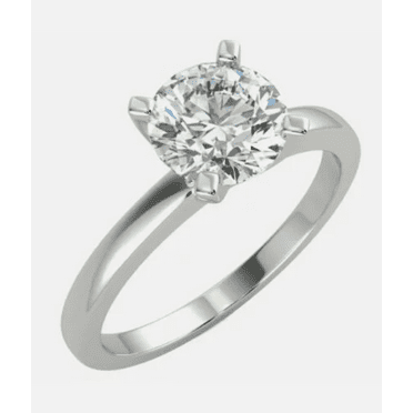 2.25Ct Natural Diamond (SI1/I-J) 14K White Gold Solitaire Ring for Women Gifts/Wedding Fine Jewelry