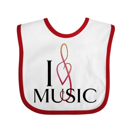 

Inktastic I Love Music Gift Baby Boy or Baby Girl Bib