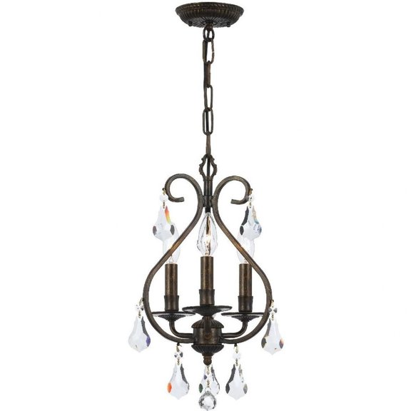 Crystorama Lighting - Three Light Mini Chandelier - Mini Chandelier - Ashton -