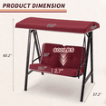 thumbnail image 6 of AECOJOY 2 Persons Outdoor Patio Canopy Steel Porch Swing Chair-Red, 6 of 7