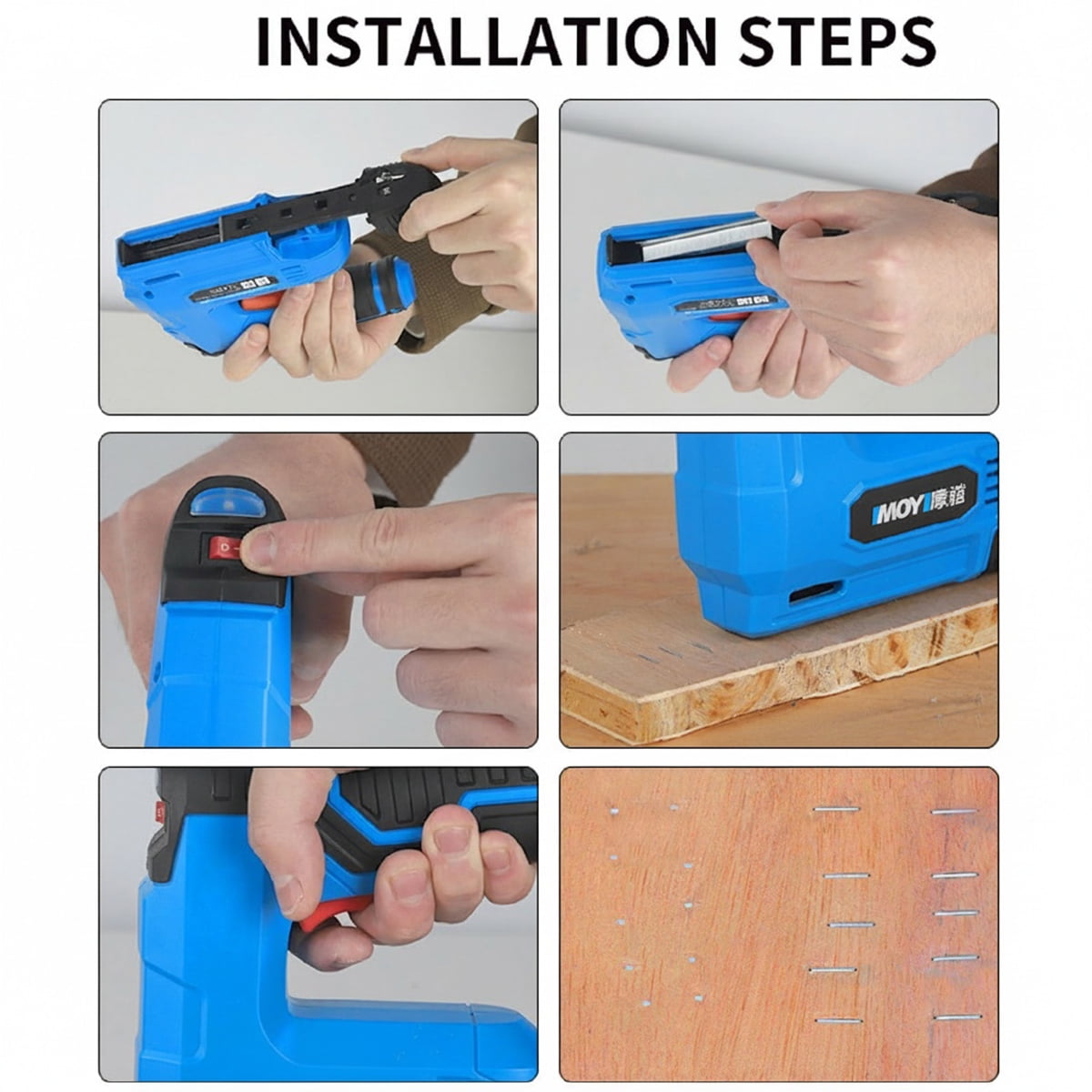 Eurhowing 3.7V Cordless Staple Gun, 2-in-1 Electric Stapler & Brad Nailer with 200 Nails, Rechargeable Electric Staple Gun for Woodworking, Home DIY