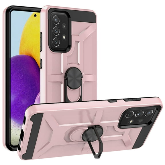 NIFFPD Samsung A72 5G Case, Galaxy A72 5G Case, with Magnetic Kickstand Car Mount Holder for Samsung Galaxy A72 5G Rose gold