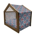 thumbnail image 2 of Renaissance Pet House, Rococo Victorian Boho Blooms Retro Style Floral Growth Antique Pattern, Outdoor & Indoor Portable Dog Kennel with Pillow and Cover, 5 Sizes, Dark Blue Vermilion, by Ambesonne, 2 of 5