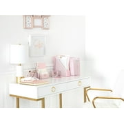 Blu Monaco 5 Piece Pink Office Supplies Desk Organizer Set