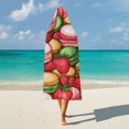 thumbnail image 5 of Colorful Macarons Cake And Various Fruits Hooded Blanket Soft Wearable Blanket Throw Blanket Wrap Cloak Cape for Women Men, 5 of 6