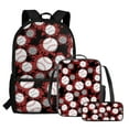 thumbnail image 3 of KUIFORTI Baseball Print Shoulder Bag Laptop Backpack Lunch Bag Elastic Polyester Pencil Bag School Satchel Bag Books Storage, 3 of 7