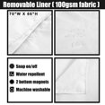 thumbnail image 3 of Hotel Style Shower Curtain with Snap-in Fabric Liner, 180" x 70" for Clawfoot Tub, Wrap Around & Mesh Window Top - Honeycomb Waffle Weave Cotton Blend Fabric, Washable, White, 180x70 Inches, 3 of 6