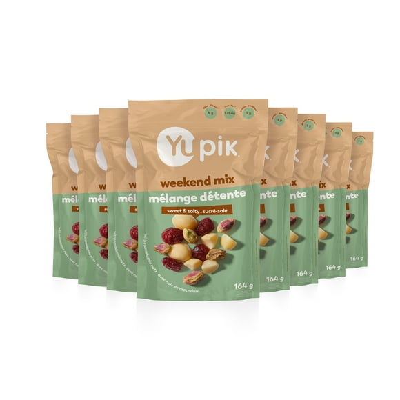 Yupik Weekend Mix, Gluten-Free, Kosher, Non-GMO, Guilt-Free Snack, Sweet & Salty Nuts, Pistachios, Macadamia Nuts & Cranberries, Healthy Trail Mix, 8 Count, 164 g