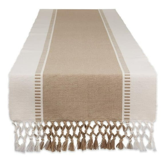 13 x 72 in. Stone Dobby Stripe Table Runner