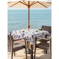 thumbnail image 2 of Outdoor Tablecloth with Umbrella Hole and Zipper, Independence Day Square Table Cloth 60x60 Inch Waterproof Tablecloth, Red Blue Star Firework Wooden Grain Picnic Table Cover for Patio Camping, 2 of 7