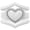 White and Silver, variant on Stackable 3-Piece Ring Set - Women's Heart Metal Frame & CZ Stones Collection