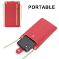 thumbnail image 4 of Mobile phone messenger bag PU wallet shoulder bag wallet with credit card slot-red, 4 of 5