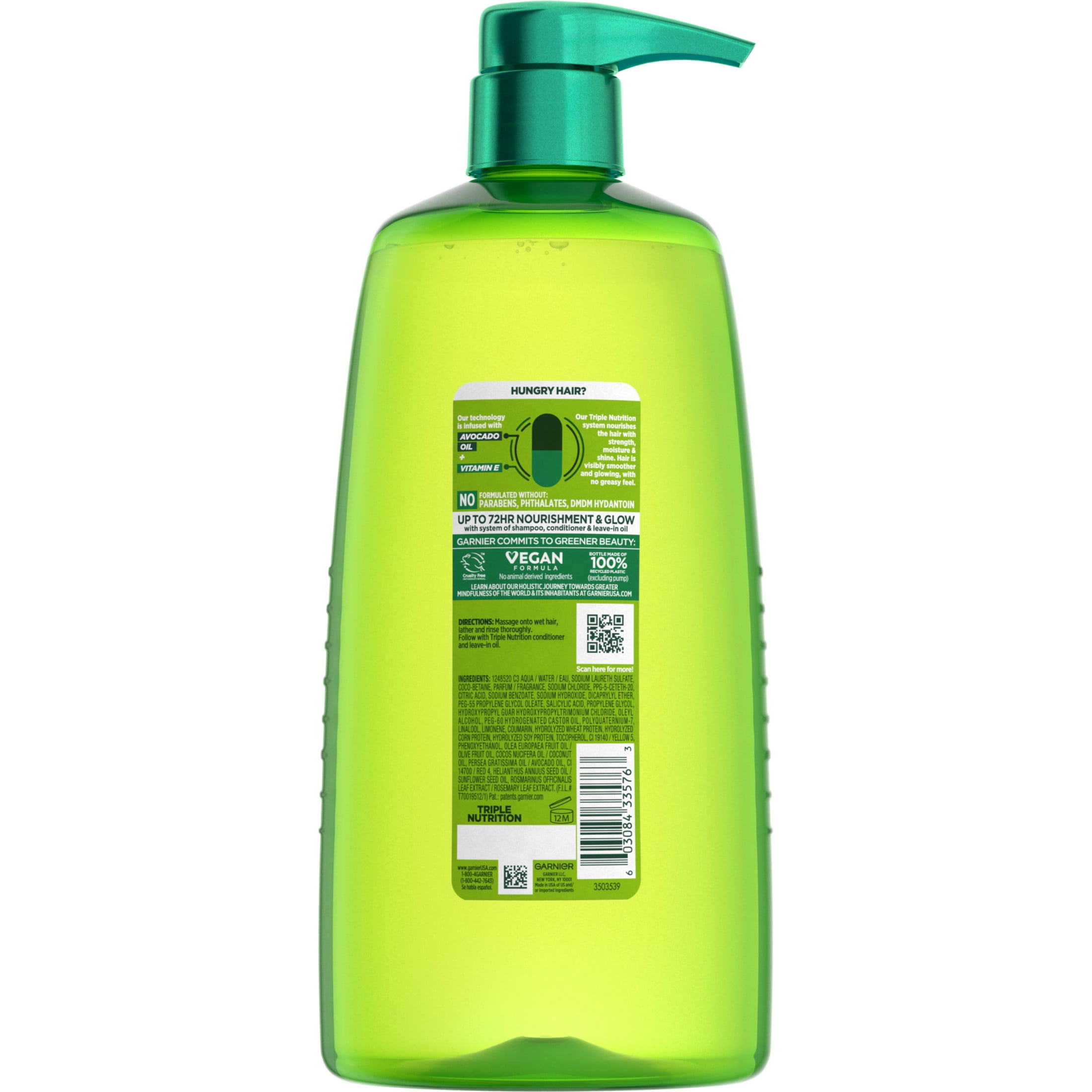 Shampoo Nourishing fl Triple with Fructis Garnier 33.8 Nutrition Vitamin oz E,