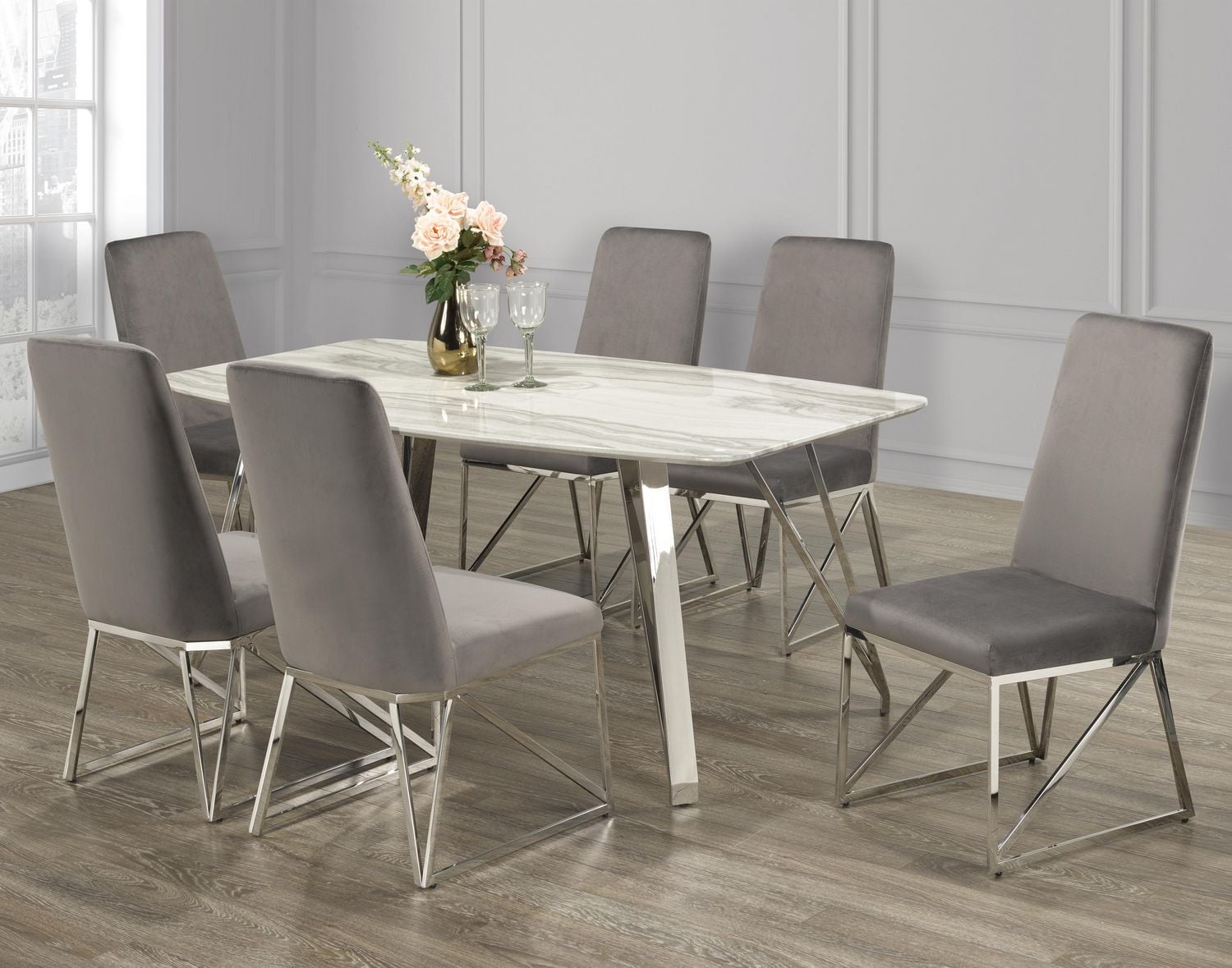 Gabriel 7-Piece Dining Set, Grey