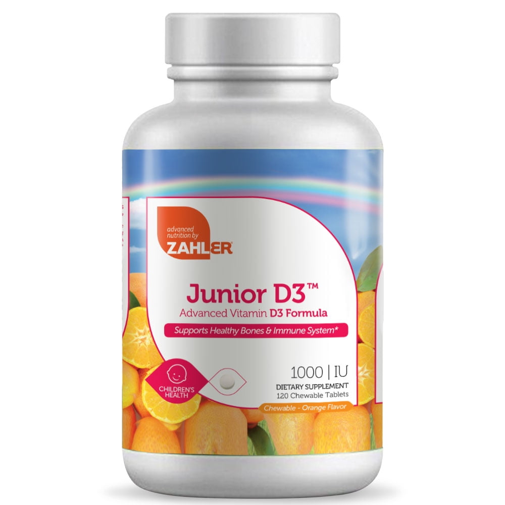 Zahler Junior D3, Chewable Vitamin D for Kids, 1000 IU, 120 Chewable Tablets