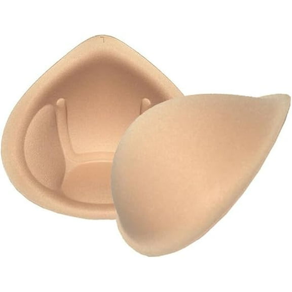MERSTEYO Sponge Foam Reusable Padded Breast Forms Bra Enhancers, Beige, Pair
