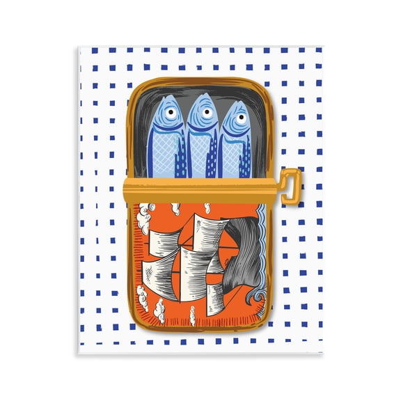 Stupell Industries Retro Nautical Sardines Tin Wall Plaque Art, design by Arrolynn Weiderhold
