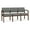Asteroid Gray-Walnut, variant on Lenox Wood Reception Waiting 3-Seat Tandem Seating / Walnut Wood / Blue