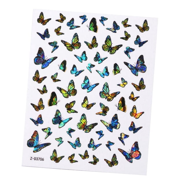Stickers Adhesivo para uñas Calcomanías Diseños de mariposas Hojas de bricolaje , 06 Yinane Nail Art Stickers