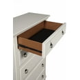 thumbnail image 3 of HomeRoots 524102 38 in. White Solid Wood Five Drawer Chest, 3 of 3