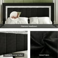 thumbnail image 4 of 4 EVER WINNER King Bed Frame, Velvet Upholstered Bed Frame with Diamond Headboard, Black King Size Bed Frame, Black, 4 of 8