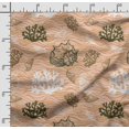 thumbnail image 2 of Soimoi Sea Shell Printed, Cotton Satin Spandex, Sewing Fabric by The Yard 54 Inch Wide, Decorative Fabric for Dresses and Home Accents, Orange, 2 of 5