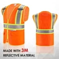 thumbnail image 2 of Chaleco de seguridad SULWZM 3M con bolsillos reflectantes con cremallera naranja L, 2 of 6