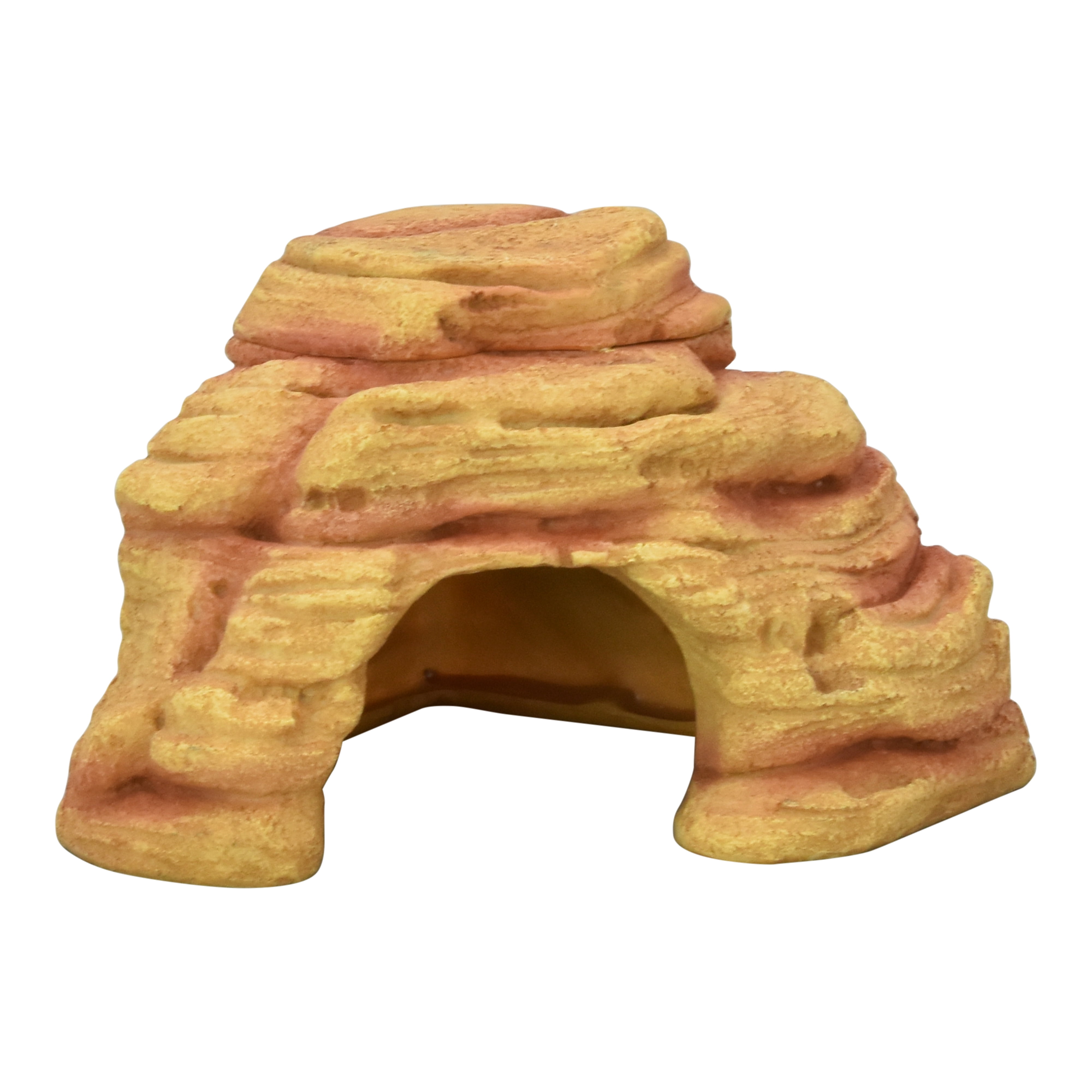 Komodo Adobe Corner Hideaway with Lid Decor for Reptile Terrarium Habitat