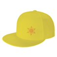 thumbnail image 1 of ZICANCN Abstract Sun Star Weather Baseball Caps, Trucker Hats for Men And Women, Adjustable Breathable Flat Caps, Yellow, 1 of 6