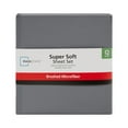 thumbnail image 3 of Mainstays Super Soft Brushed Microfiber Bed Sheet Set, Queen, Grey, 4 Piece, 3 of 12