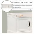 thumbnail image 4 of Bellemave Entry Storage Bench with Cushion, Shoe Bench with 2 Drawers and 2 Cabinets, Wooden Organizer Storage Bench for Entry/Bedroom/Closet/ Living Room/Hallway（White）, 4 of 8