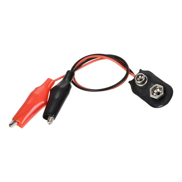 Unique Bargains 9V Battery Snap Connector to Insulated Dual Alligator Clips Test Cable 13cm Long for Electric Testing Work, 3Pcs