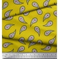thumbnail image 2 of Soimoi Yellow Cotton Poplin Fabric Floral & Paisley Decor Fabric Printed Yard 42 Inch Wide, 2 of 3
