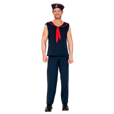 Adult Men s Sailor Navy Red Costume