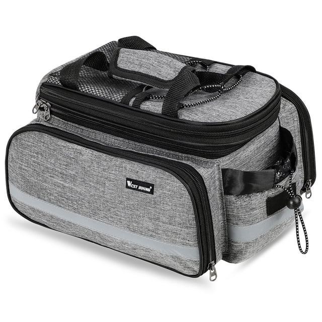 Kyusrd Summer Outdoor Patio Deals!Bicycle Rear Rack Bag With-Stable Hooks & Large Pockets,Bike Trunk Bag,Anti-Tear Bike Storage Bag For Cycling Touring/Commuting/Shopping