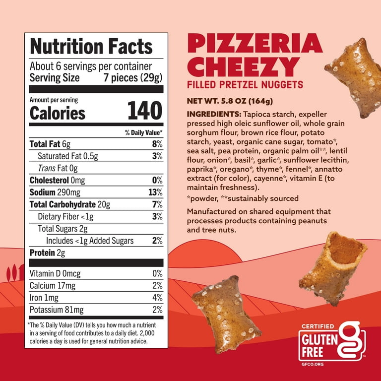 3 pack) Quinn Pizzeria Cheezy Filled Pretzel Nuggets, Plant Based