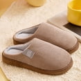 thumbnail image 5 of XIMIN Women Men Cotton Slippers Stripe Non-slip Soft Plush Slippers Home Indoor Bedroom Shoes Cozy Slippers Corduroy House Slippers Winter Autumn Warm Slippers, 5 of 5