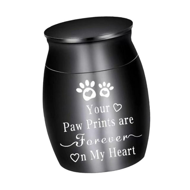 Urna para mascotas, urna para perros pequeños, contenedor de almacenamiento de cenizas, soporte para cenizas de gato, recuerdo Negro