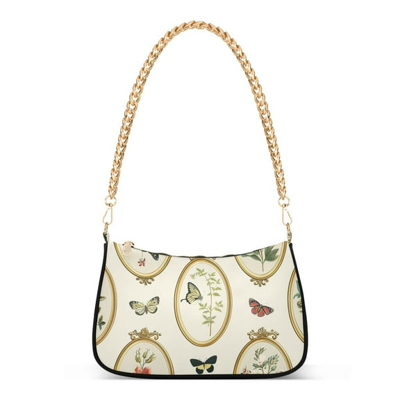Frameworks Butterflies LeavesWomen Small Shoulder Bag Crossbody Tote Hobo Bags Purse Clutch Handbags with Chain Strap for Women