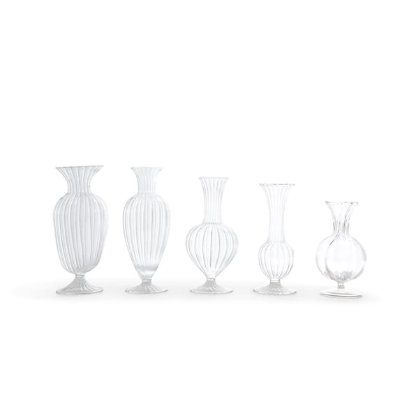 Two's Company Verre Set of 5 Fluted Vases