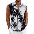 thumbnail image 3 of LTTVQM Mens Hawaiian Shirts Summer Beach Sleeveless Button Down Shirts Casual Tropical Print T Shirts Basic Clothing Wine 2XL, 3 of 6